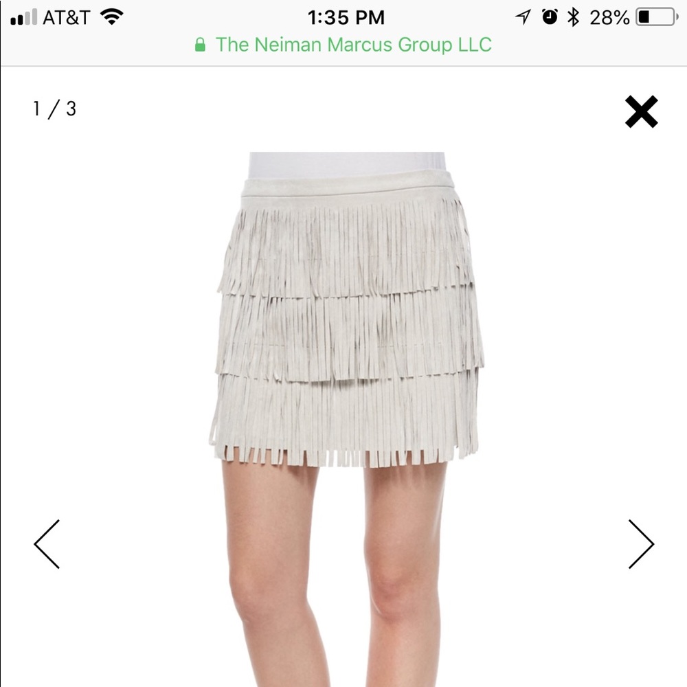 BCBG Lotti Tiered Fringe Skirt
